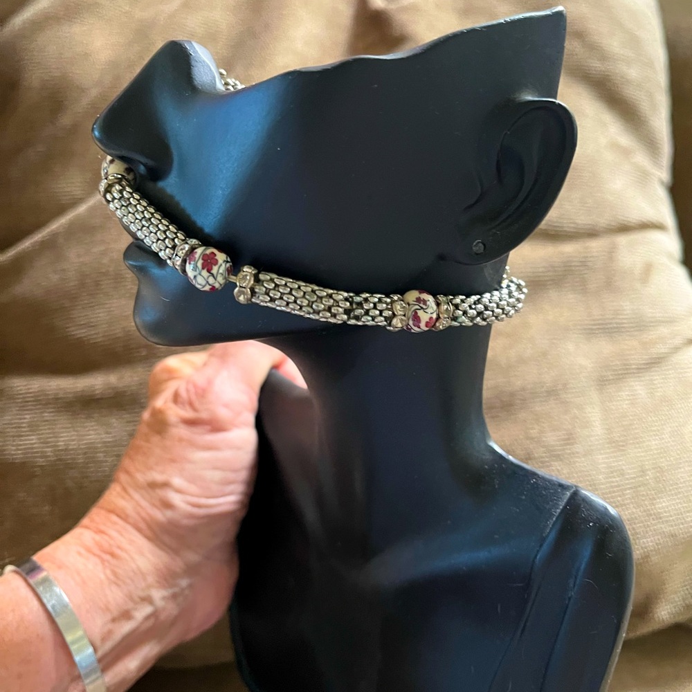 Bracelet stone and silver
